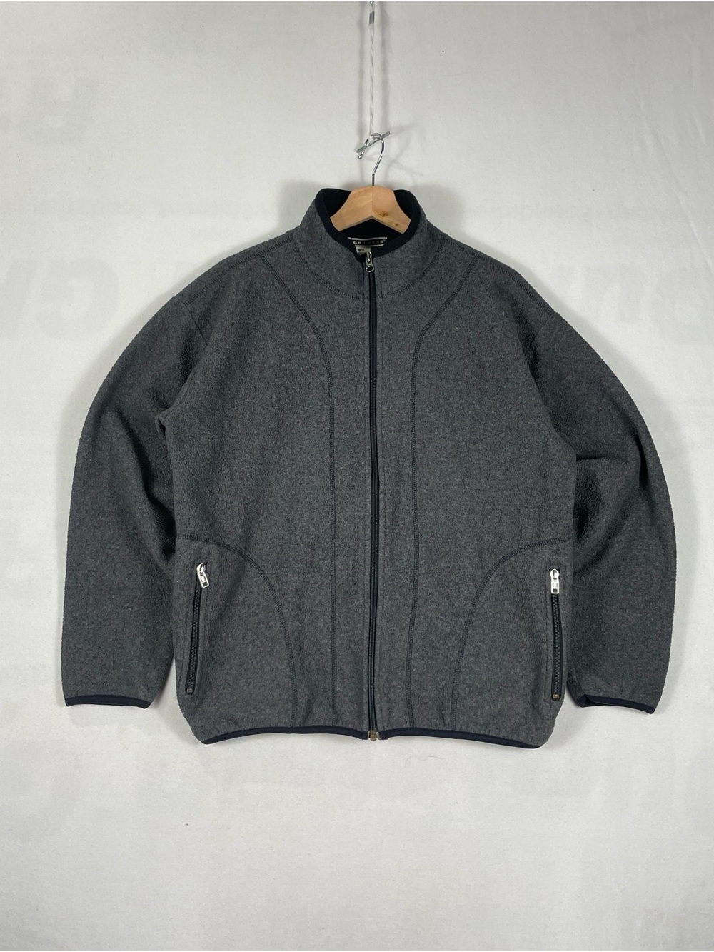 Vtg Made In Canada Rough Dress Gray Full Zip Fleece Jacket Sz M
